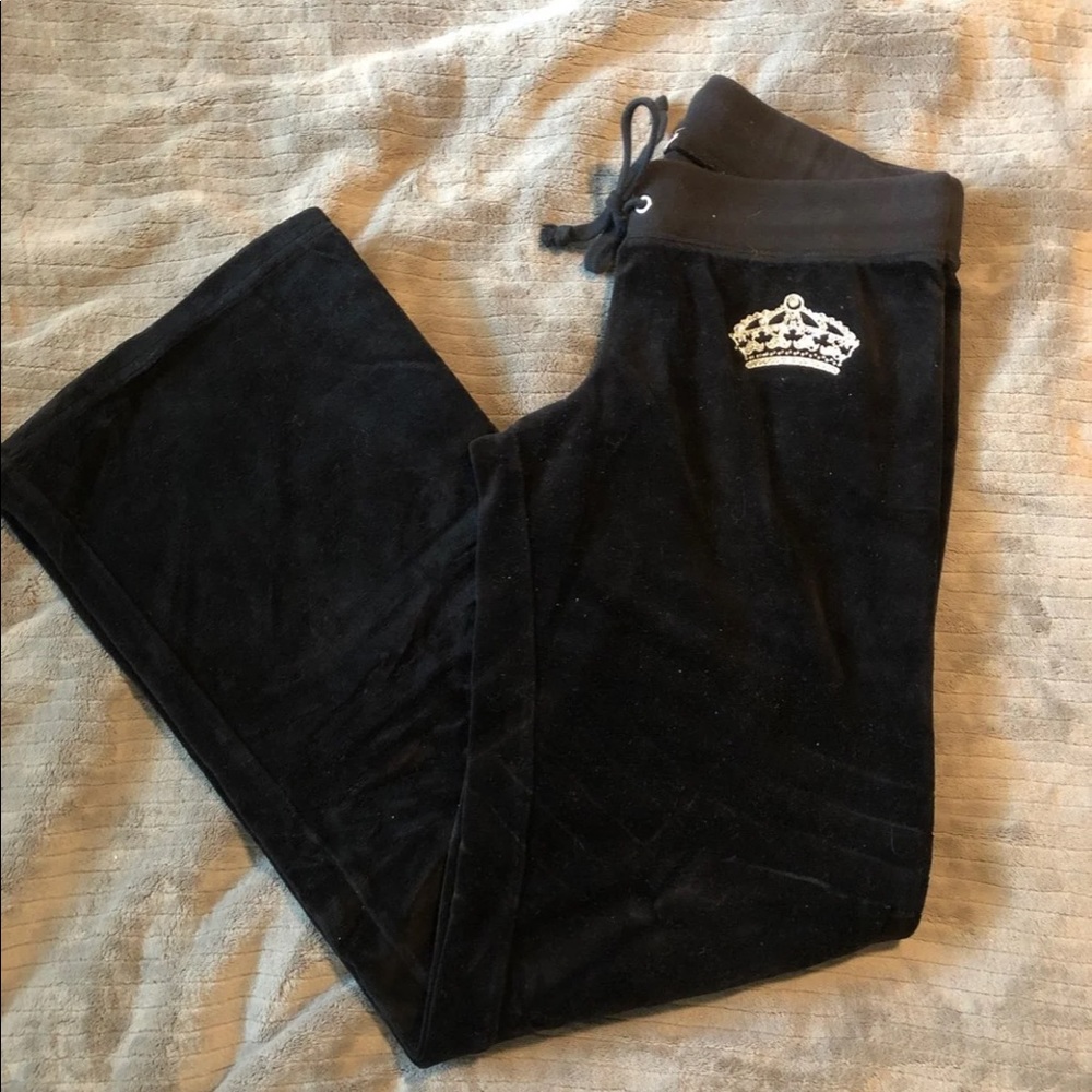 Black velour Juicy Couture sweats